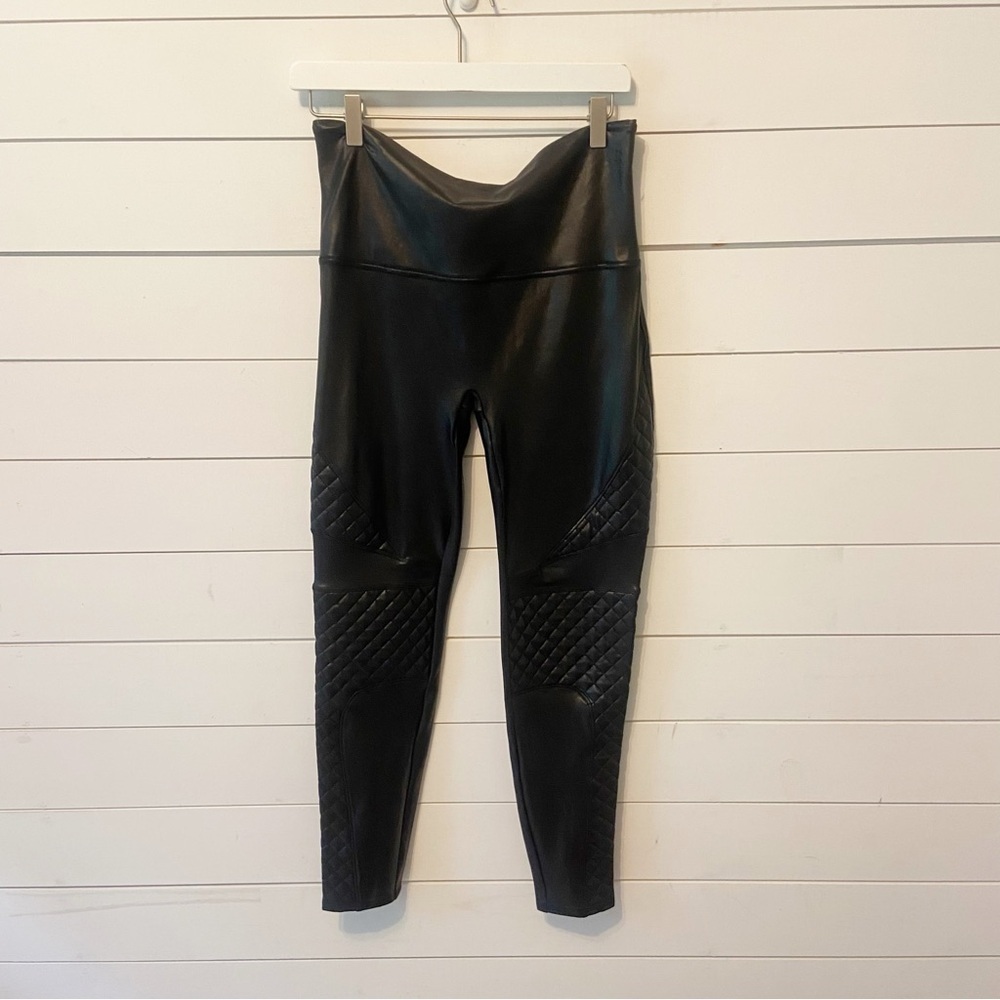 Spanx | Women’s Faux Leather Moto Leggings Size Large - Picture 2 of 10